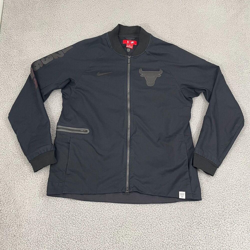 Nike Chicago Bulls Modern Varsity Jacket Men XL Black Championship Bomber